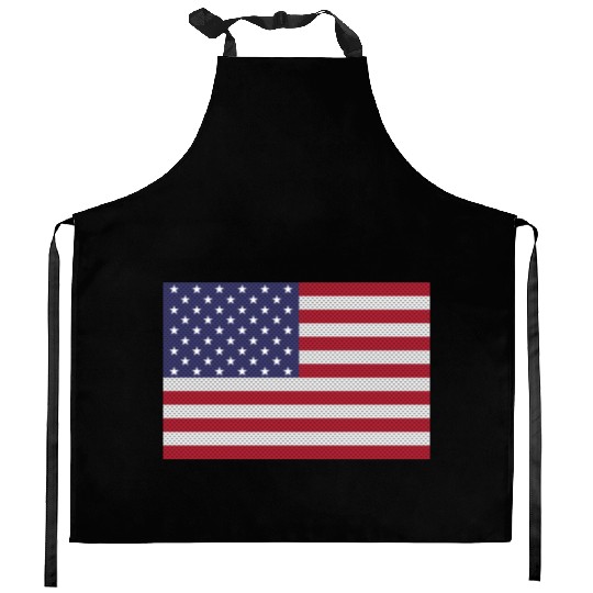 Independence Day cross-stitch american flag Kitchen Aprons