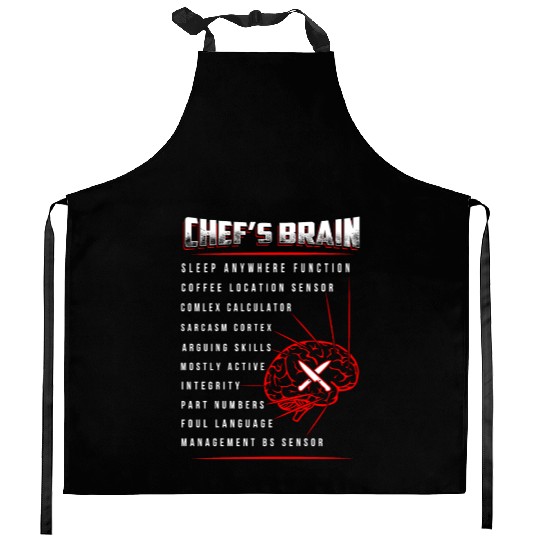 chef, chef funny, chef skull and cleavers, swedish Kitchen Aprons