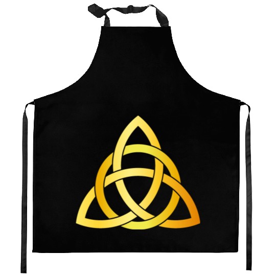 Original Triquetra circle celtic knot gold Kitchen Aprons