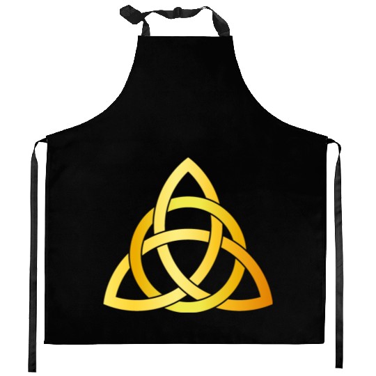 Original Triquetra circle celtic knot gold Kitchen Aprons