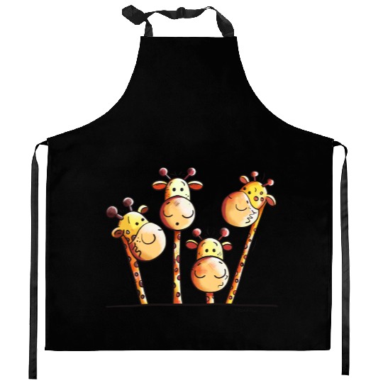 Giraffe Family - Giraffes - Kids - Comic -Gift Kitchen Aprons