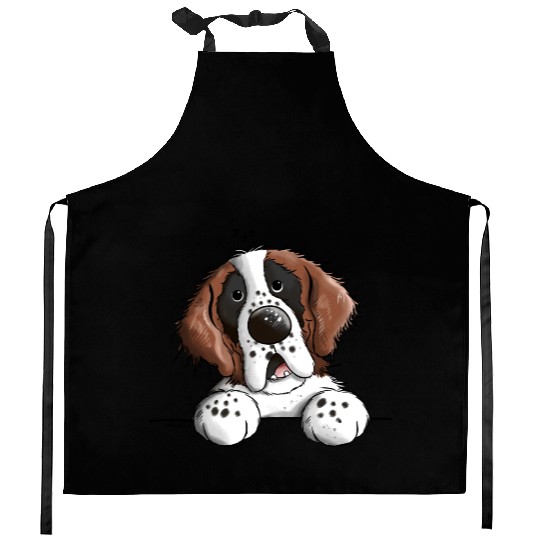 Cute St. Bernard - Dog - Dogs - Cartoon - Gift Kitchen Aprons