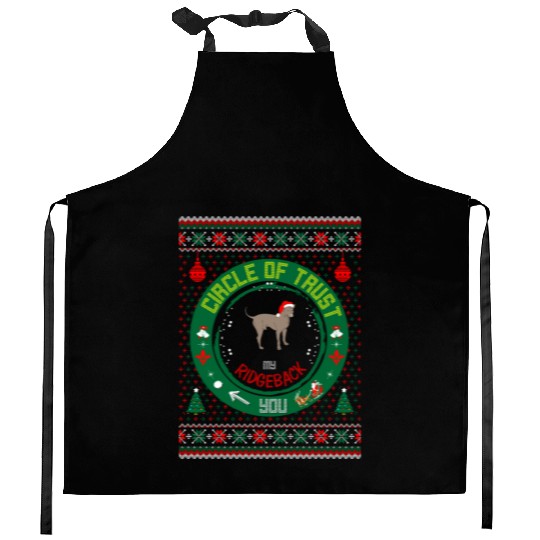 Circle Of Trust Ridgeback Christmas Ugly Sweater Kitchen Aprons