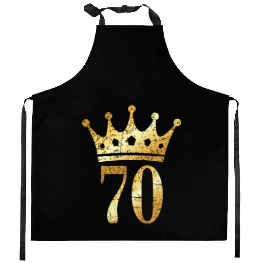 70th Birthday & Anniversary Crown (Golden-Yellow) Kitchen Aprons