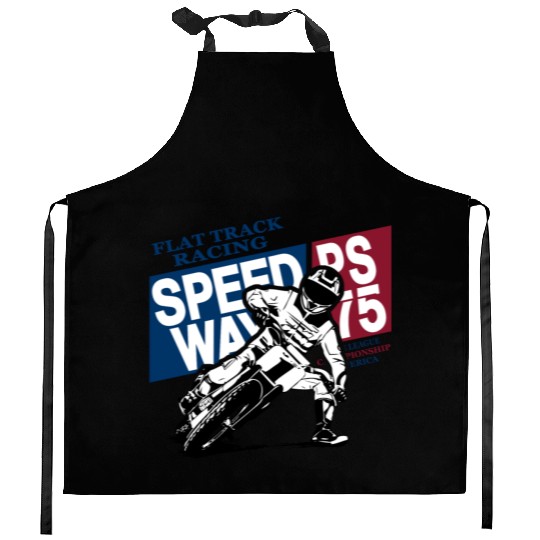 Flat Track Rider - Speedway Racing Kitchen Aprons