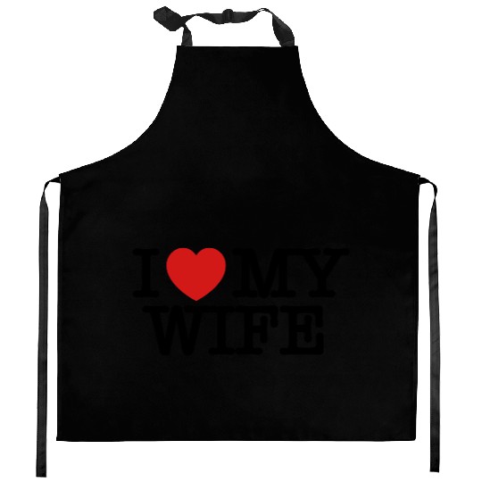 I Love My Wife Kitchen Aprons