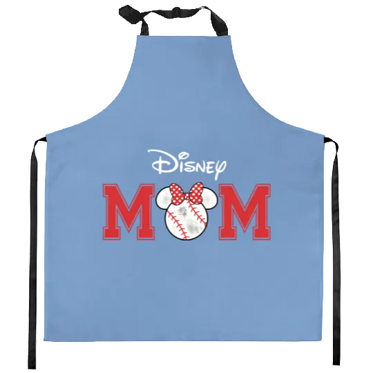 Disney Baseball Mom Kitchen Aprons, Minnie Best Mom Ever Kitchen Aprons, Mom Kitchen Aprons