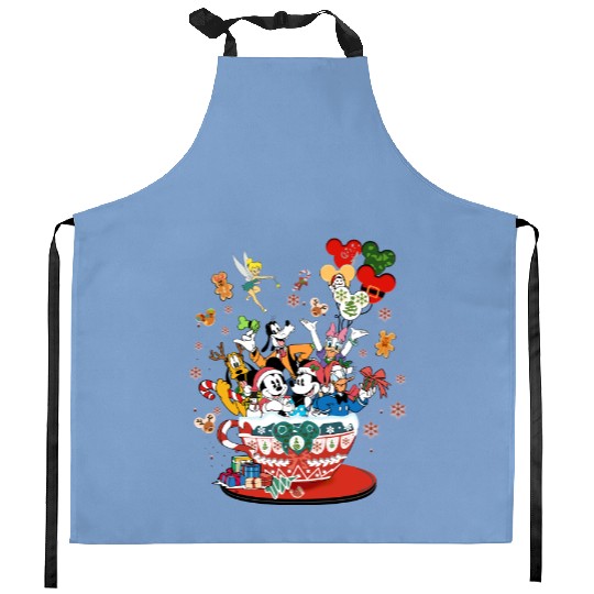 Disney Christmas Kitchen Aprons, Mickey And Friends Christmas Kitchen Aprons