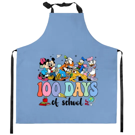 Disney 100 Days of School Kitchen Aprons, Mickey And Friends School Kitchen Aprons