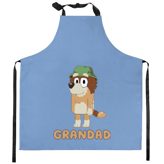 Custom BlueyDad Grandad Papa Grandfather Dog Family Disney Junior Matching Disney World Family Gift Kitchen Aprons