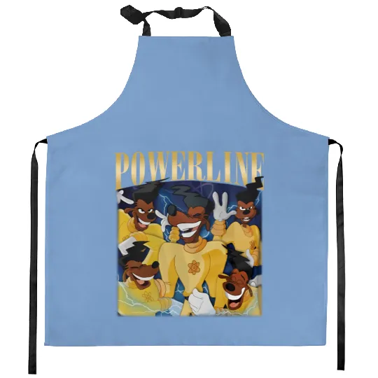 Vintage Disney Powerline Kitchen Aprons, Powerline Stand Out Tour Kitchen Aprons, Powerline Goofy Movie