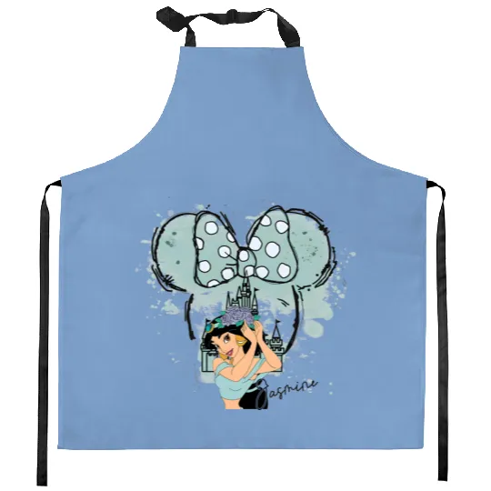 Jasmine Princess Kitchen Aprons, Princess Jasmine, Disney Jasmine Princess, Watercolor Disney Princess Kitchen Aprons