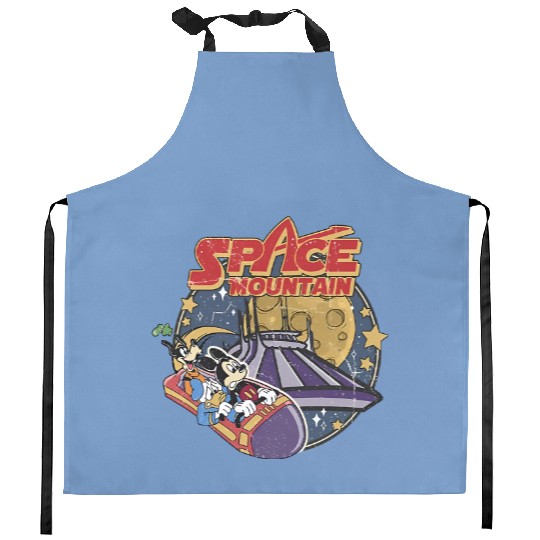 Colors Disney Space Astronauts Kitchen Aprons, 90's Space Mountain Kitchen Aprons