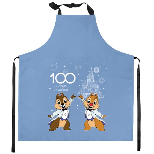 Disney Chip And Dale Couple Characters Kitchen Aprons, 100 Years of Wonder Kitchen Aprons
