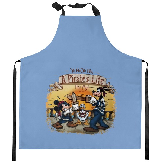 Disney Mickey, Goofy and Donald A Pirates Life Kitchen Aprons