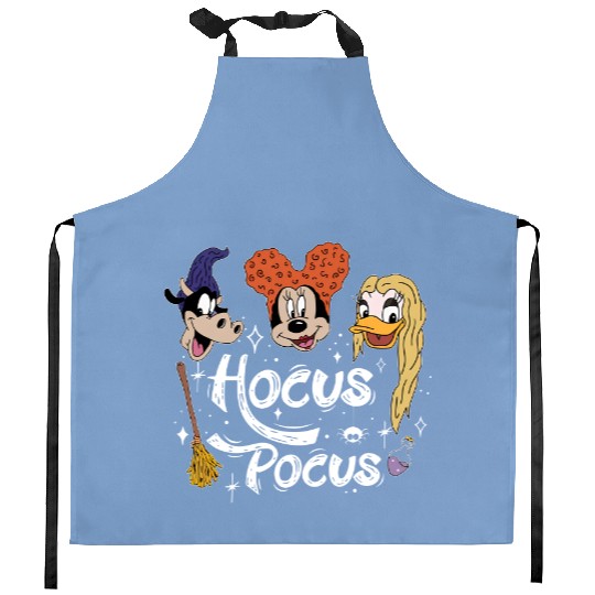 Hocus Pocus Funny Minnie Disney Halloween Kitchen Aprons, Halloween Party Kitchen Aprons