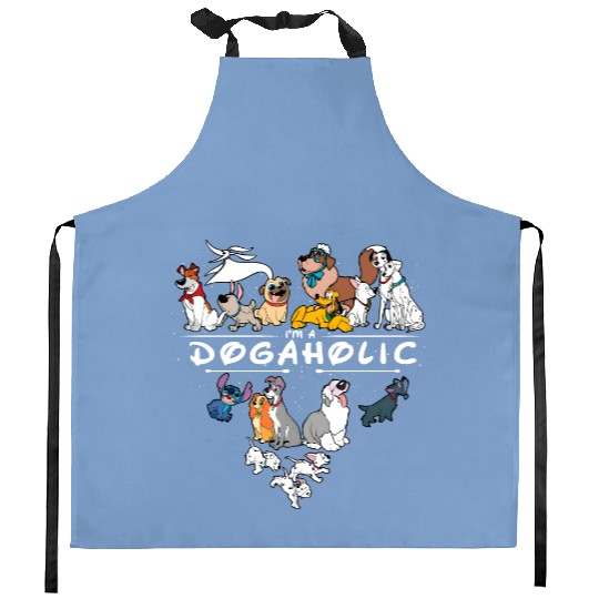 I'm Dog a Holic Disney Dogs Kitchen Aprons, Disney Pluto, Bolt Percy Dug Kitchen Aprons