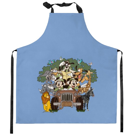 Disney Animal Kingdom Kitchen Aprons, Mickey & friends Safari Mode Kitchen Aprons, Vintage Disney Kitchen Aprons