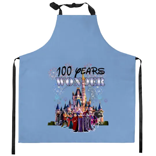100th Disney Villians Kitchen Aprons, Disney 100 Years of Wonder Kitchen Aprons, Disney 100th Kitchen Aprons