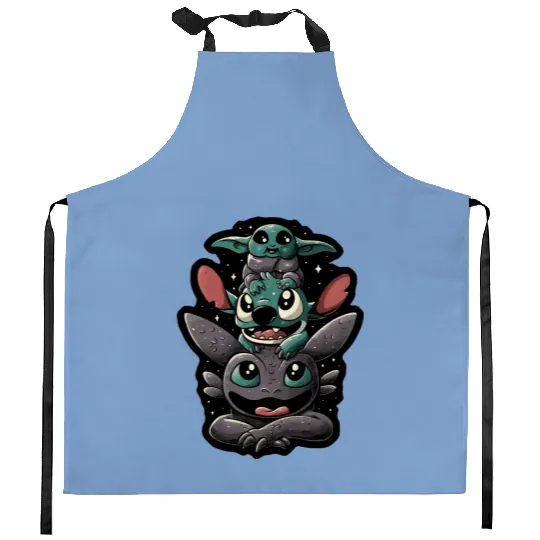 Disney Stitch and Toothless Kitchen Aprons