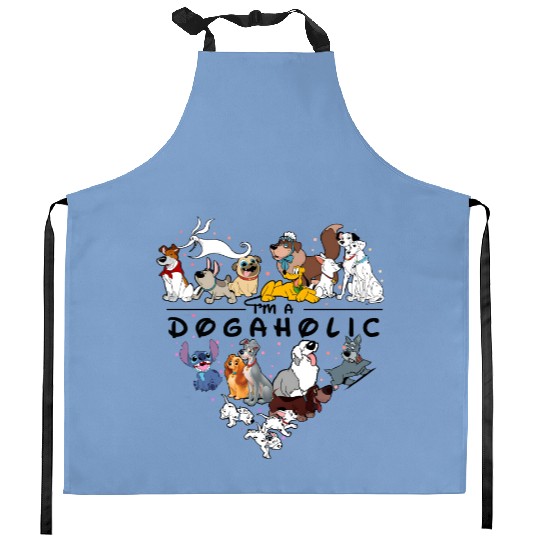 Disney Dogaholic Kitchen Aprons, Disney 101 Dalmatians Dogs, Tramp Kitchen Aprons Lady Dog Mom Who Loves Disney Pluto Dog
