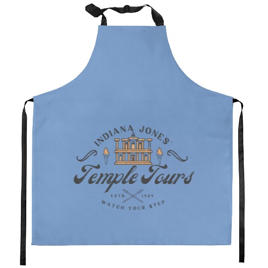 Indiana Jones and the Last Crusade Vintage Kitchen Aprons, Disney Ride Kitchen Aprons