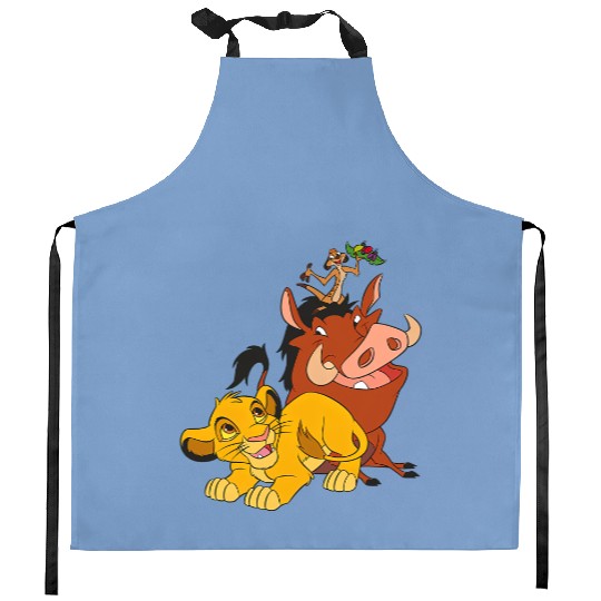 Disney The Lion King Young Simba Timon And Pumbaa Kitchen Aprons, Magic Kingdom Trip  Kitchen Aprons Family Birthday Gift