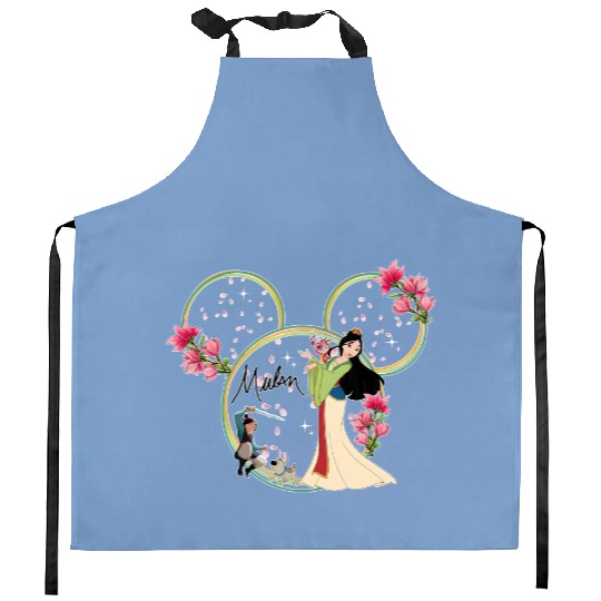 Mulan Princess Kitchen Aprons, Disney Princess Kitchen Aprons, Mulan And Mushu Kitchen Aprons
