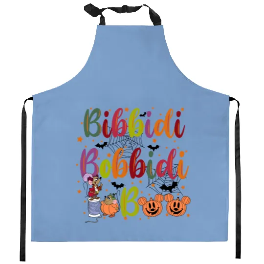Bibbidi Bobbidi Boo Halloween Kitchen Aprons, Jaq And Gus Halloween Kitchen Aprons, Disney Cinderrella