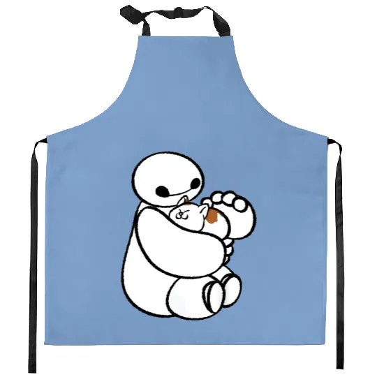 Lovely Baymax With Cat Kitchen Aprons, Baymax With Cat Disney Kitchen Aprons, Baymax Kitchen Aprons, Big Hero 6 Kitchen Aprons, Disney Gift