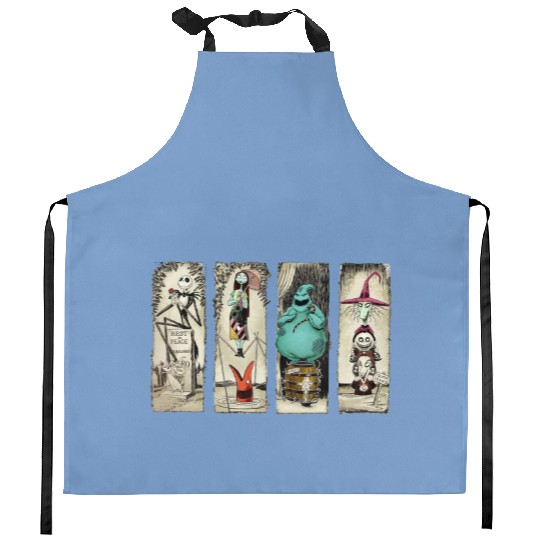 Retro Haunted Mansion The Nightmare Before Christmas Kitchen Aprons, Disney Halloween  Kitchen Aprons