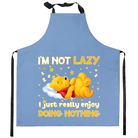 Winnie The Pooh Doing Nothing Funny Quote Colorful Disney  Kitchen Aprons