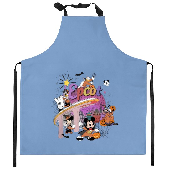 Disney Epcot Halloween  Kitchen Aprons, Mickey and Friends