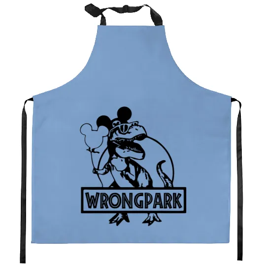 Wrong Park Kitchen Aprons, Disney Kitchen Aprons, Disneyland Theme Park Kitchen Aprons, Jurassic Park Kitchen Aprons, Disney Matching Kitchen Aprons