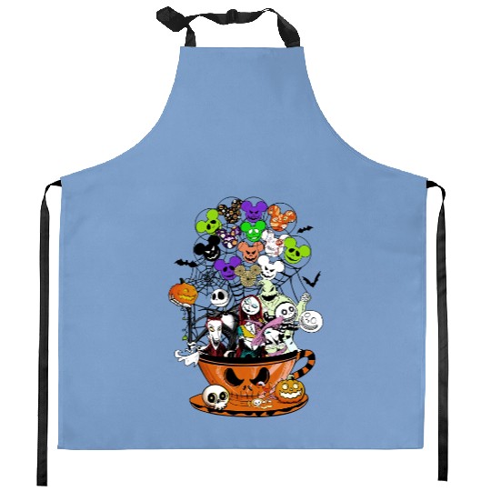 Halloween The Nightmare Before Christmas Teacup  Color Kitchen Aprons, Disney Balloons Halloween