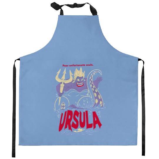 Disney The Little Mermaid Ursula Graphic Kitchen Aprons , Disneyland Family Party Gift Kitchen Aprons, Disneyland Family Party Gift Kitchen Aprons