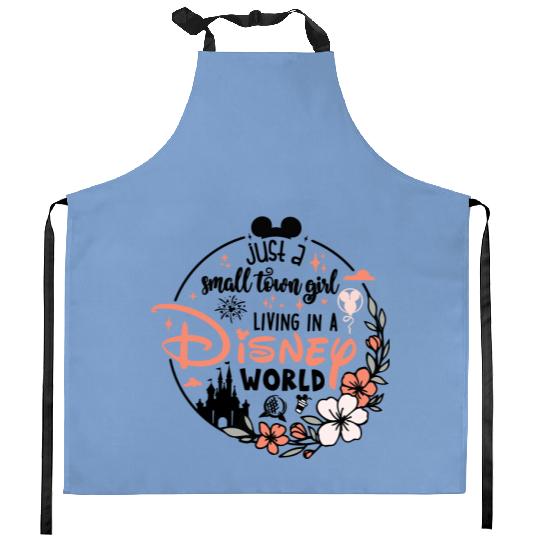 Just a Small Town Girl Living in a Disney World Kitchen Aprons, Disney World Kitchen Aprons, Disney Kitchen Aprons