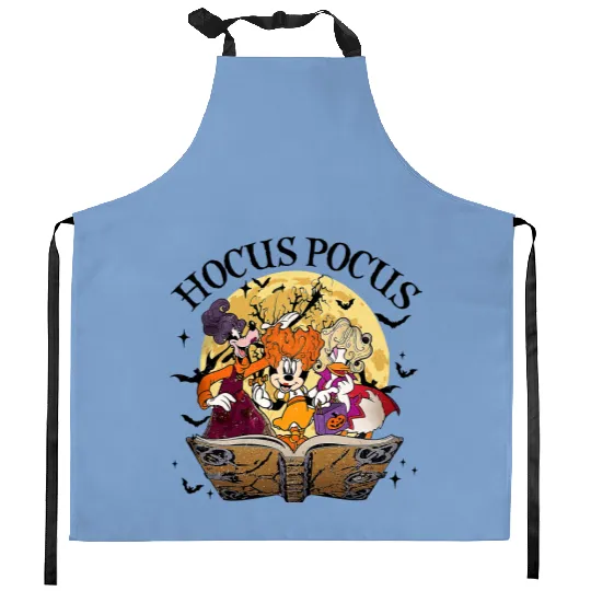 Disney Hocus Pocus Kitchen Aprons, Minnie Daisy Clarabelle Cosplay Pocus Sanderson Sisters Kitchen Aprons