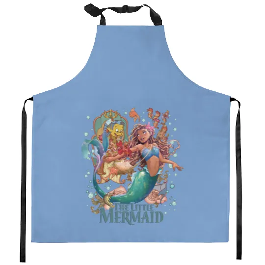 Retro Little Mermaid Kitchen Aprons  Black Little Mermaid Kitchen Aprons | Disney Kitchen Aprons