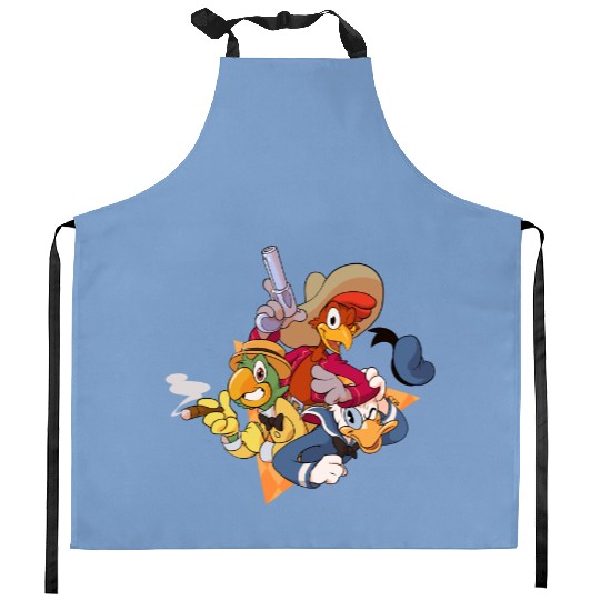 The Three Caballeros Kitchen Aprons, Disney Amigo Kitchen Aprons, 3 Amigos Kitchen Aprons, Donald Duck Kitchen Aprons