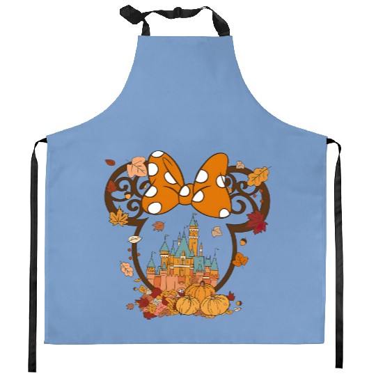Fall Minnie Mickey Ear Kitchen Aprons, Minnie Halloween, Disney Halloween Kitchen Aprons