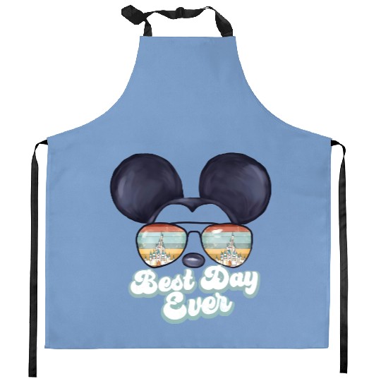 Best Day Ever Disney Vintage Kitchen Aprons, Disneyworld Kitchen Aprons Family Mickey Ears Kitchen Aprons