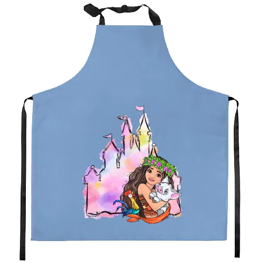 Princess Moana Kitchen Aprons, Moana Magic Kingdom Kitchen Aprons, Disney Kitchen Aprons, Disneyland Kitchen Aprons