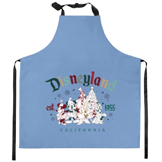 Disneyland Christmas Kitchen Aprons, Vintage Disneyland Christmas Kitchen Aprons