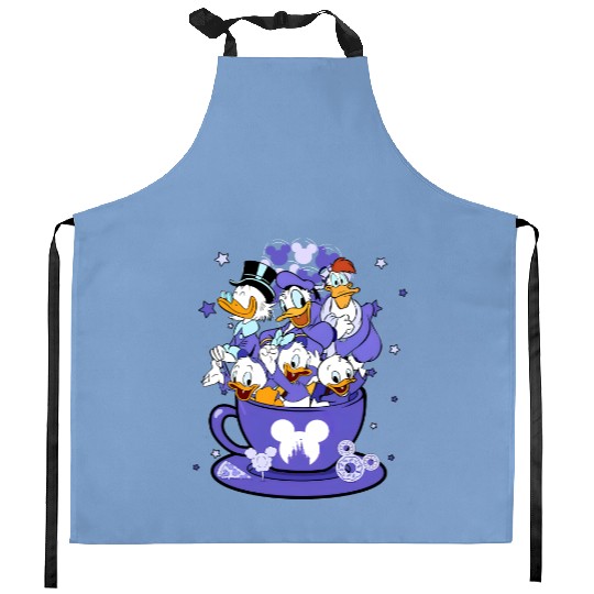 Disney DuckTales Group Tea Cup Balloon Kitchen Aprons, Disney 100 Years Of Wonder Kitchen Aprons