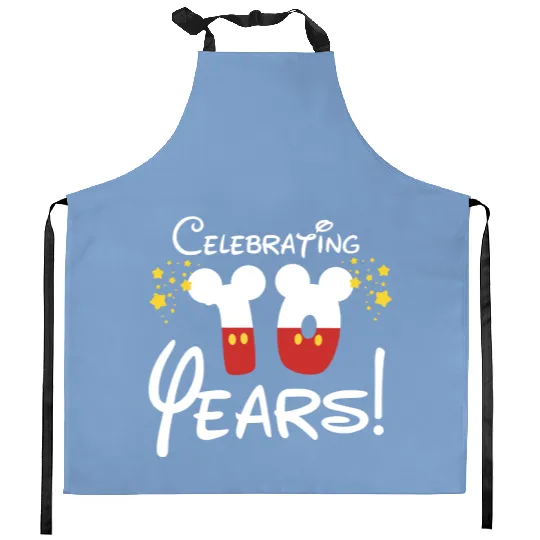 Celebrating 10 Years Disney Kitchen Aprons, Anniversary Kitchen Aprons