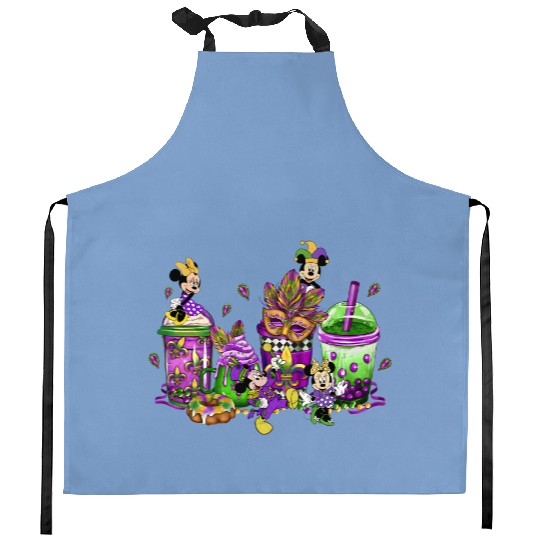 Disney Milktea Mardi Gras Kitchen Aprons,Mickey New Orleans Kitchen Aprons