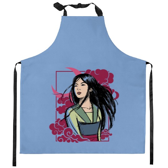 Disney Mulan Moon Portrait Front And Back Kitchen Aprons