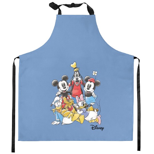 Disney Mickey And Friends Kitchen Aprons, Mickey And Friends Minnie Donald Daisy Goofy Pluto Kitchen Aprons