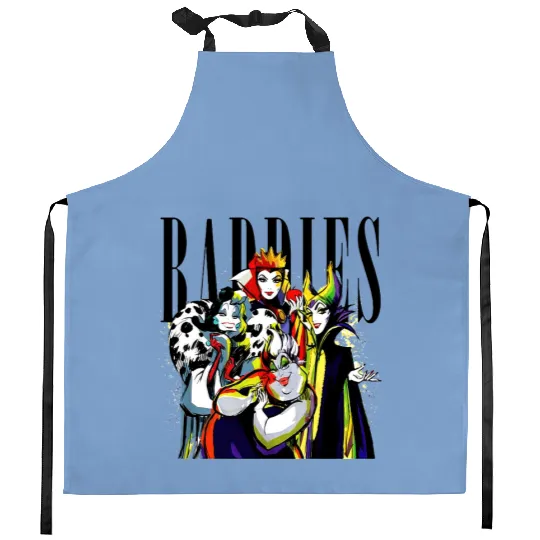 Disney Villians Baddies Graphic Design Maleficent Queen Cruella,Ursla Kitchen Aprons